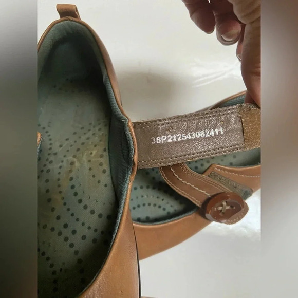 Ecco Glebe Tan Leather Mary Jane Hook Loop Strap Sandal Shoes Sz 38 - Picture 10 of 10